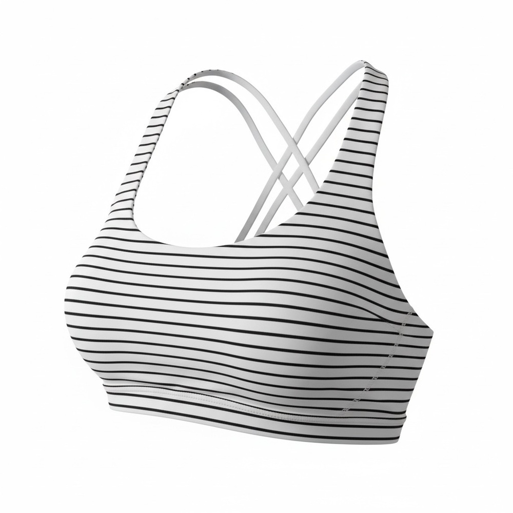 Victoria’s Secret Sport Strappy Back Sports Bra Small Black White Stripe